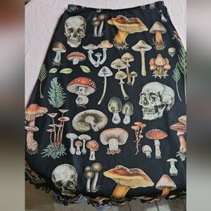 Gothic Skull Garden Mushroom Maxi Skirt HOT TOPIC
